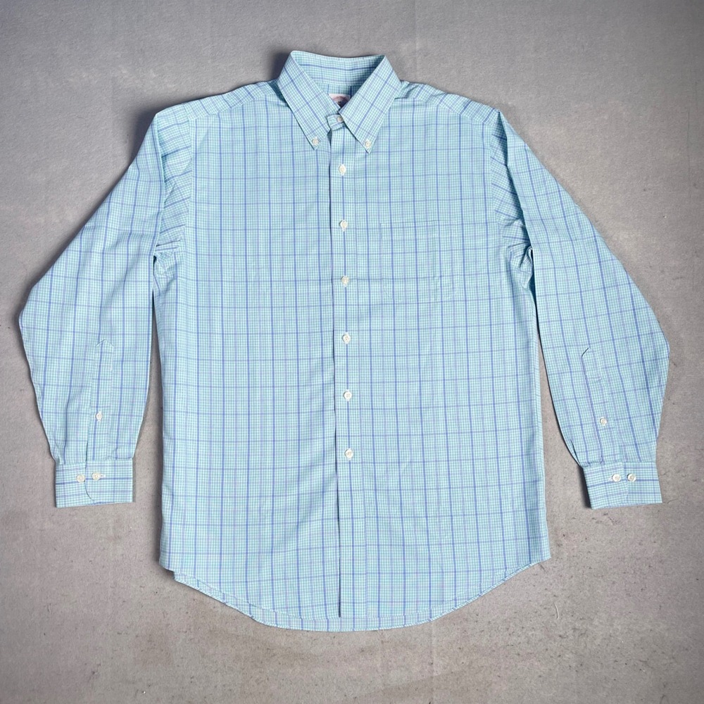 Brooks Brothers Plaid Button Down Shirt Regular Fit Cotton Dress Shirt‎ Medium